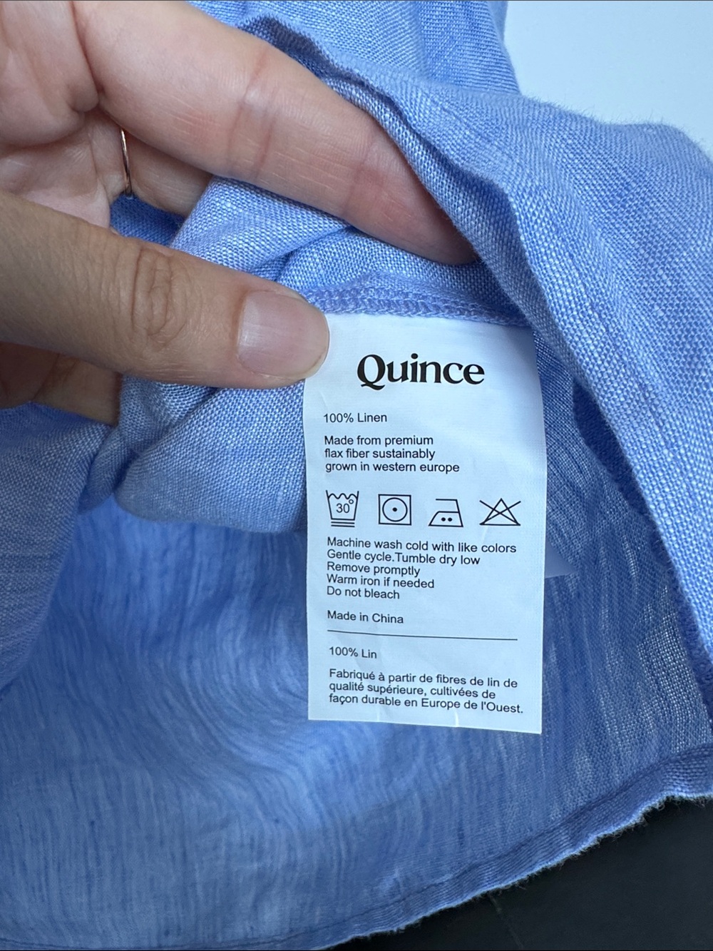 Quince 100% European Linen Short Sleeve Popover Top, Size XL - Picture 6 of 10